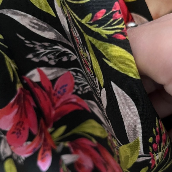 French Connection Cadencia Mini Stretch Black Dress 4 Floral Fit & Flare - Picture 10 of 16